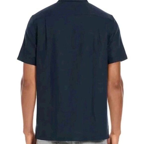 Scotch & Soda Men's XL Navy Blue Linen Blend Short Sleeve Button Up Shirt N0863 - Picture 2 of 9